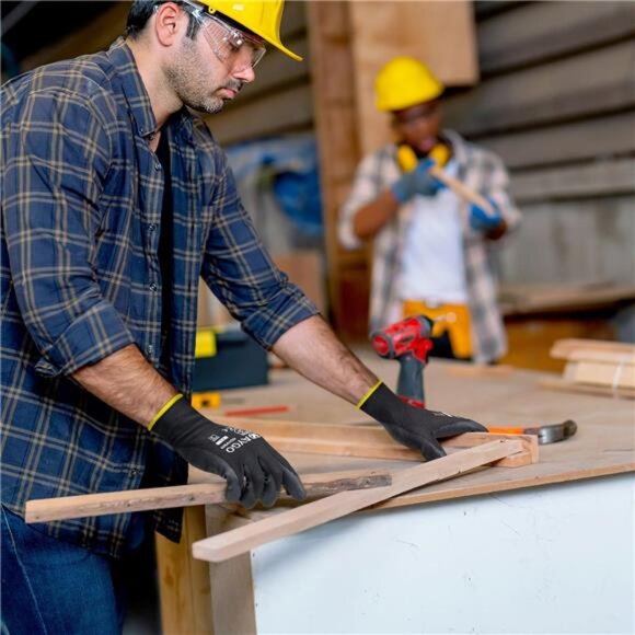 KAYGO Safety Work Gloves PU Coated,12 Pairs KG11PB Seamless Knit Glove for Men - Picture 11 of 14